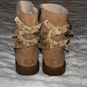 UGG Brown Boots with Gold Star Straps